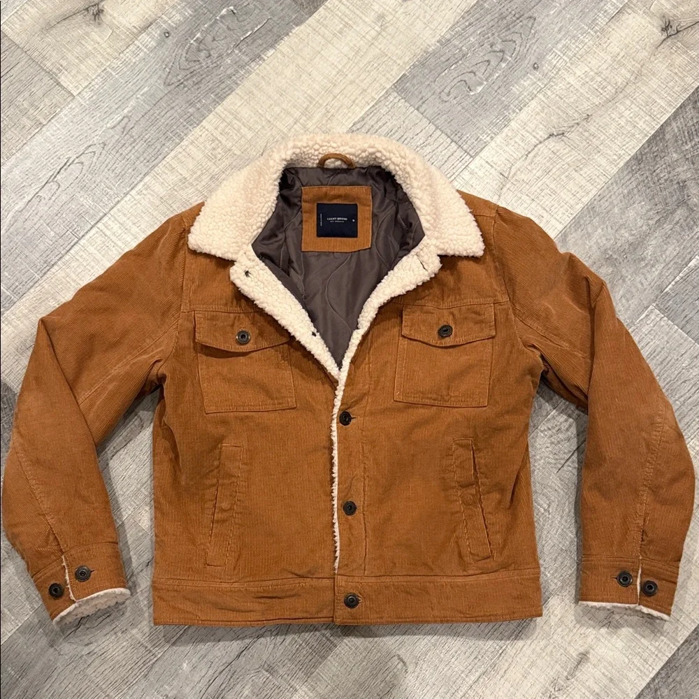 Lucky Brand Tan Corduroy Jacket with Cream Collar - Picture 1 of 12